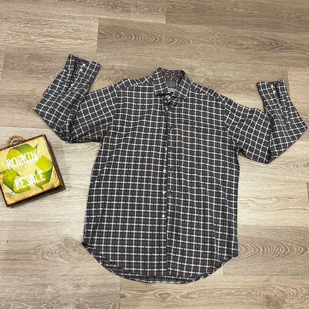 Men's Black and White Checkered Shirt